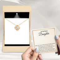 To My Bonus Daughter Necklace With Message Card - Family Isn't Always Blood
