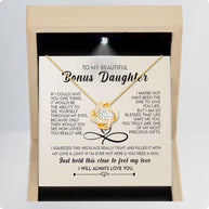 To My Bonus Daughter Necklace With Message Card - Just Hold This Close