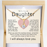 To My Bonus Daughter Necklace  With Heartfelt Message - Unique Jewelry For Bonus Daughter - Brought Us Together