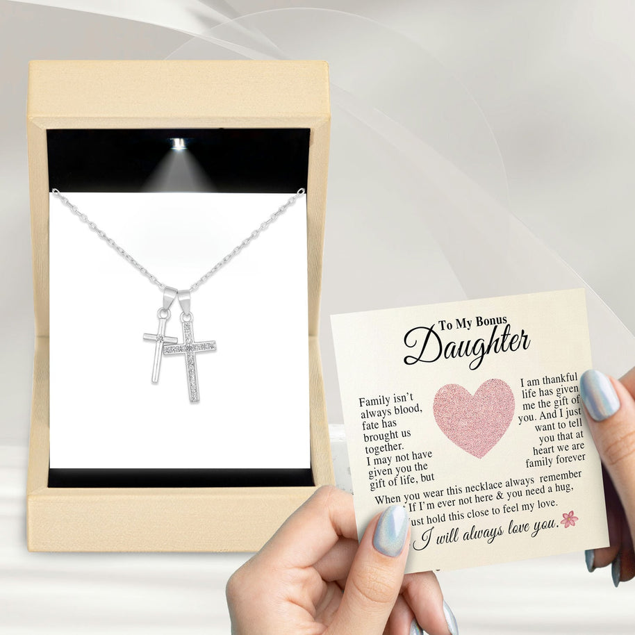 To My Bonus Daughter Necklace With Message Card - You Are One of My Most Precious Gifts