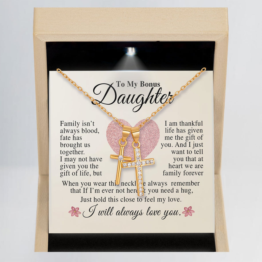 To My Bonus Daughter Necklace With Message Card - You Are One of My Most Precious Gifts