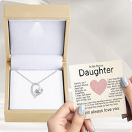 To My Bonus Daughter Necklace  With Heartfelt Message - Unique Jewelry For Bonus Daughter - Brought Us Together
