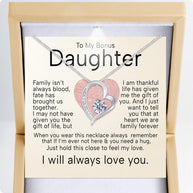 To My Bonus Daughter Necklace  With Heartfelt Message - Unique Jewelry For Bonus Daughter - Brought Us Together