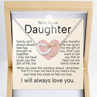 To My Bonus Daughter Necklace  With Heartfelt Message - Unique Jewelry For Bonus Daughter - Brought Us Together