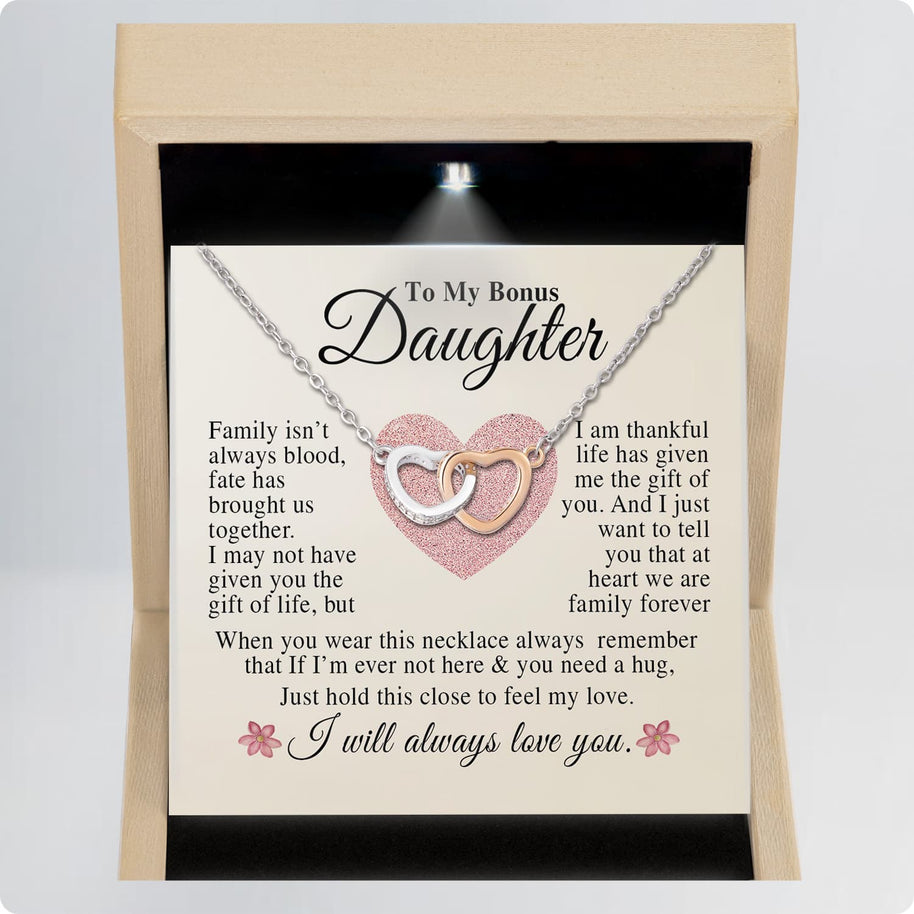 To My Bonus Daughter Necklace With Message Card - You Are One of My Most Precious Gifts