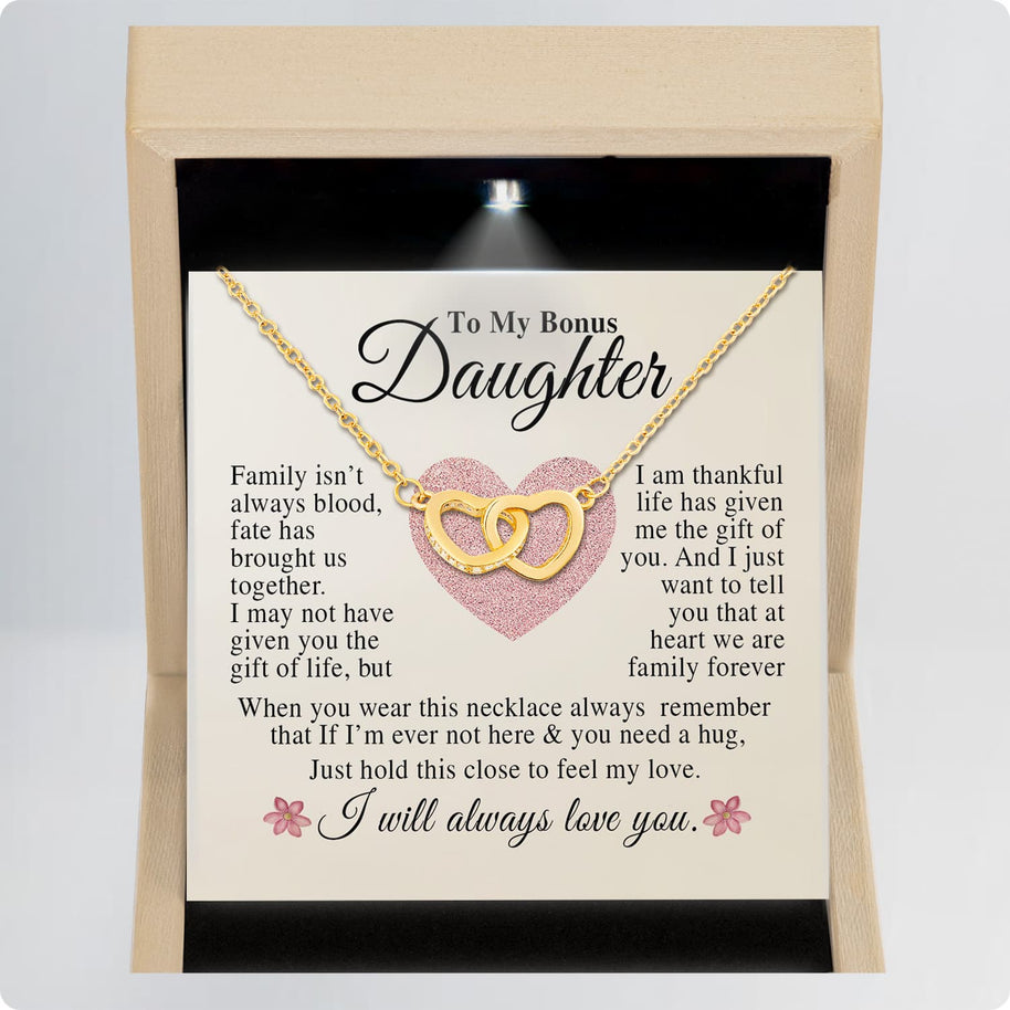 To My Bonus Daughter Necklace With Message Card - You Are One of My Most Precious Gifts