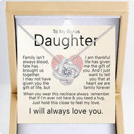 To My Bonus Daughter Necklace  With Heartfelt Message - Unique Jewelry For Bonus Daughter - Brought Us Together