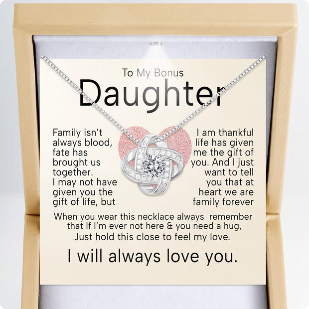 To My Bonus Daughter Necklace  With Heartfelt Message - Unique Jewelry For Bonus Daughter - Brought Us Together