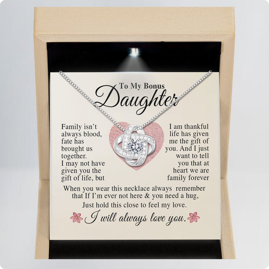 To My Bonus Daughter Necklace With Message Card - You Are One of My Most Precious Gifts