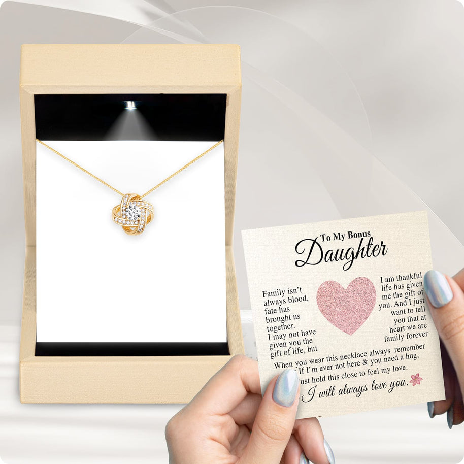 To My Bonus Daughter Necklace With Message Card - You Are One of My Most Precious Gifts