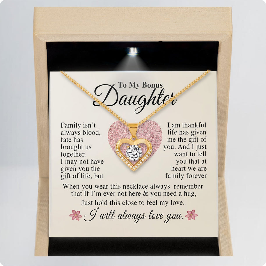 To My Bonus Daughter Necklace With Message Card - You Are One of My Most Precious Gifts
