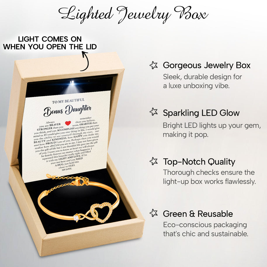 To My Bonus Daughter Bracelet From Mom With Message Card - Light And Love