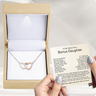 To My Bonus Daughter Necklace  With Heartfelt Message - Unique Jewelry For Bonus Daughter - Love and Light