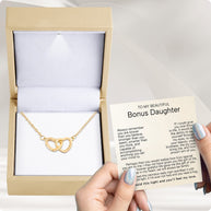 To My Bonus Daughter Necklace  With Heartfelt Message - Unique Jewelry For Bonus Daughter - Love and Light