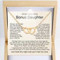 To My Bonus Daughter Necklace  With Heartfelt Message - Unique Jewelry For Bonus Daughter - Love and Light