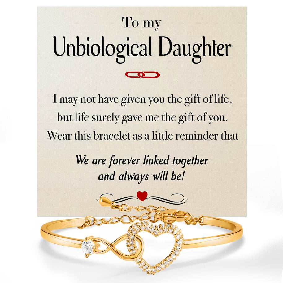To My Bonus Daughter Bracelet From Mom With Message Card - Gift Of Life