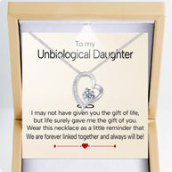 To My Bonus Daughter Necklace  With Heartfelt Message - Unique Jewelry For Bonus Daughter - Linked Together