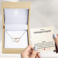 To My Bonus Daughter Necklace  With Heartfelt Message - Unique Jewelry For Bonus Daughter - Linked Together