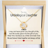 To My Bonus Daughter Necklace  With Heartfelt Message - Unique Jewelry For Bonus Daughter - Linked Together