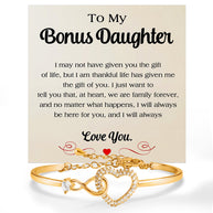 To My Bonus Daughter Bracelet With Message Card - Family Forever