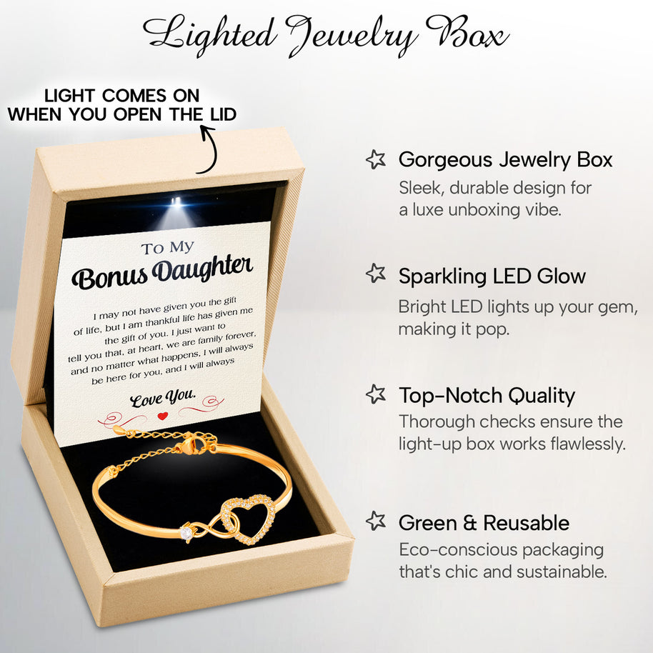 To My Bonus Daughter Bracelet With Message Card - Family Forever