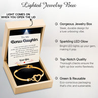 To My Bonus Daughter Bracelet With Message Card - Family Forever