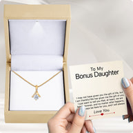 To My Bonus Daughter Necklace  With Heartfelt Message - Unique Jewelry For Bonus Daughter - Always Love You
