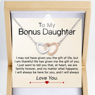 To My Bonus Daughter Necklace  With Heartfelt Message - Unique Jewelry For Bonus Daughter - Always Love You