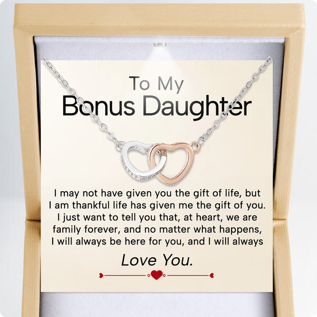 To My Bonus Daughter Necklace  With Heartfelt Message - Unique Jewelry For Bonus Daughter - Always Love You