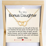 To My Bonus Daughter Necklace  With Heartfelt Message - Unique Jewelry For Bonus Daughter - Always Love You