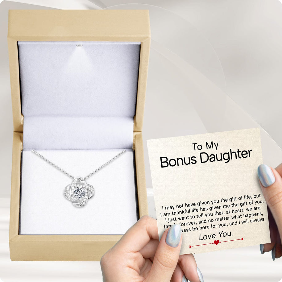 To My Bonus Daughter Necklace  With Heartfelt Message - Unique Jewelry For Bonus Daughter - Always Love You