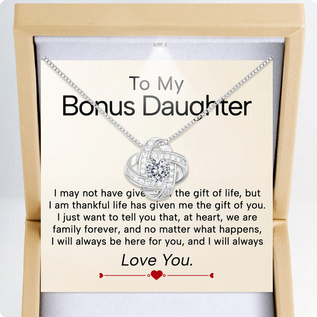 To My Bonus Daughter Necklace  With Heartfelt Message - Unique Jewelry For Bonus Daughter - Always Love You