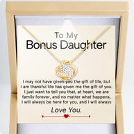 To My Bonus Daughter Necklace  With Heartfelt Message - Unique Jewelry For Bonus Daughter - Always Love You