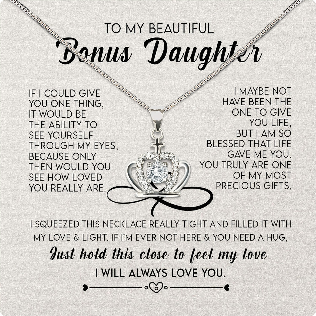 Necklace for Your Bonus Daughter: A Gift to Treasure Forever - Larvincy Luxe