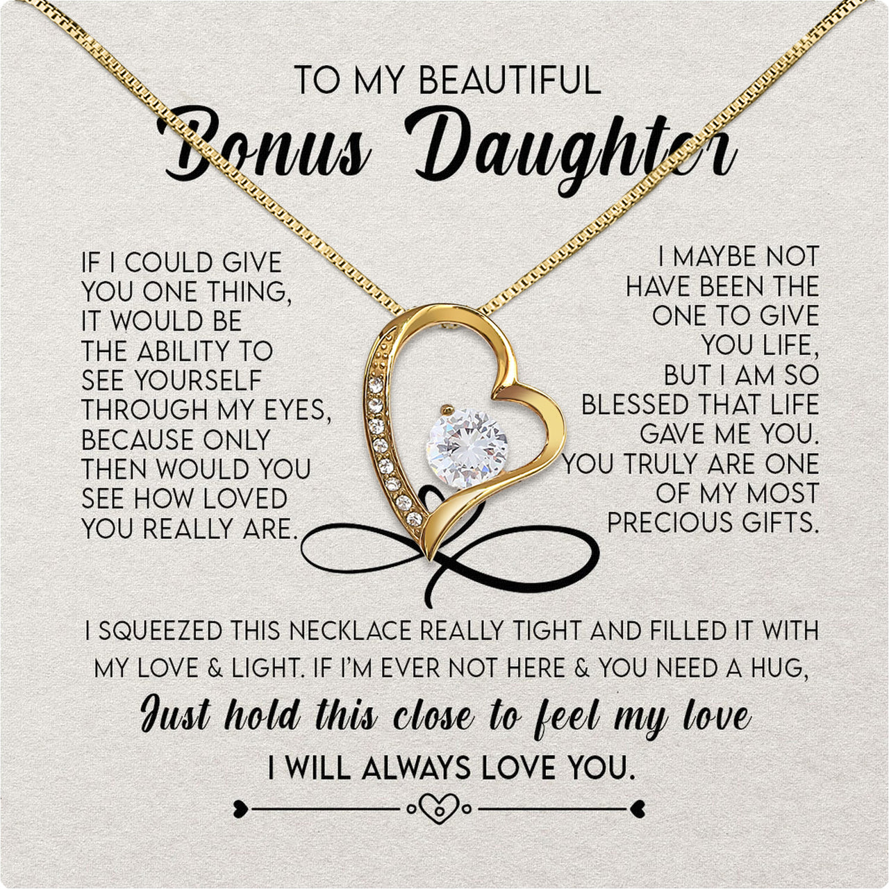 Necklace for Your Bonus Daughter: A Gift to Treasure Forever - Larvincy Luxe