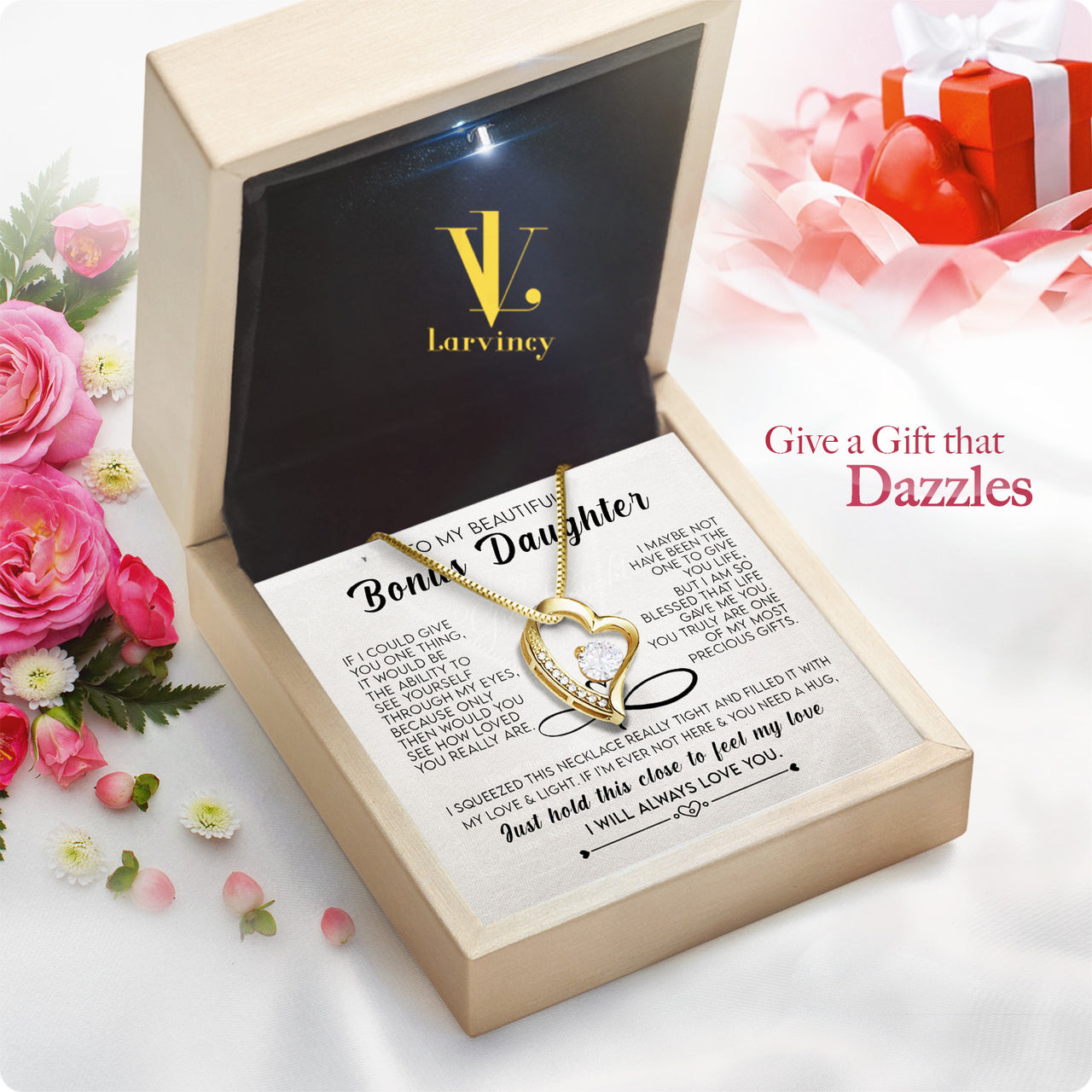 Necklace for Your Bonus Daughter: A Gift to Treasure Forever - Larvincy Luxe