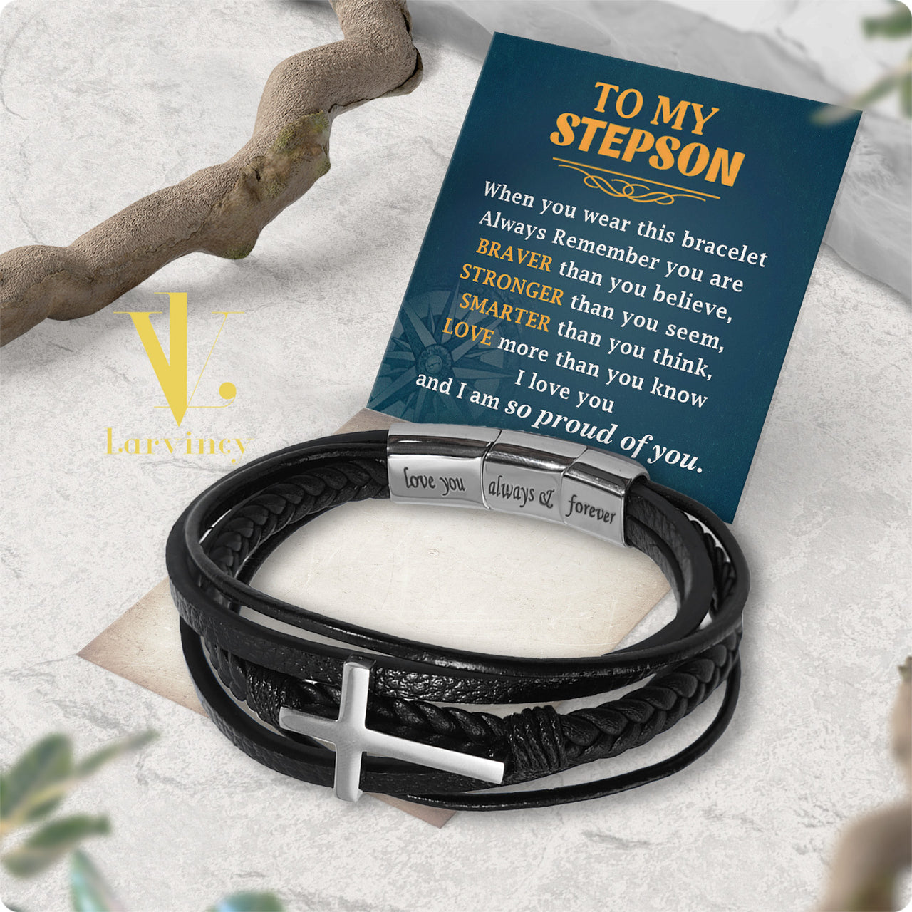 Bracelet Necklace Gifts For Bonus Son With Personalized Message Card Necklace