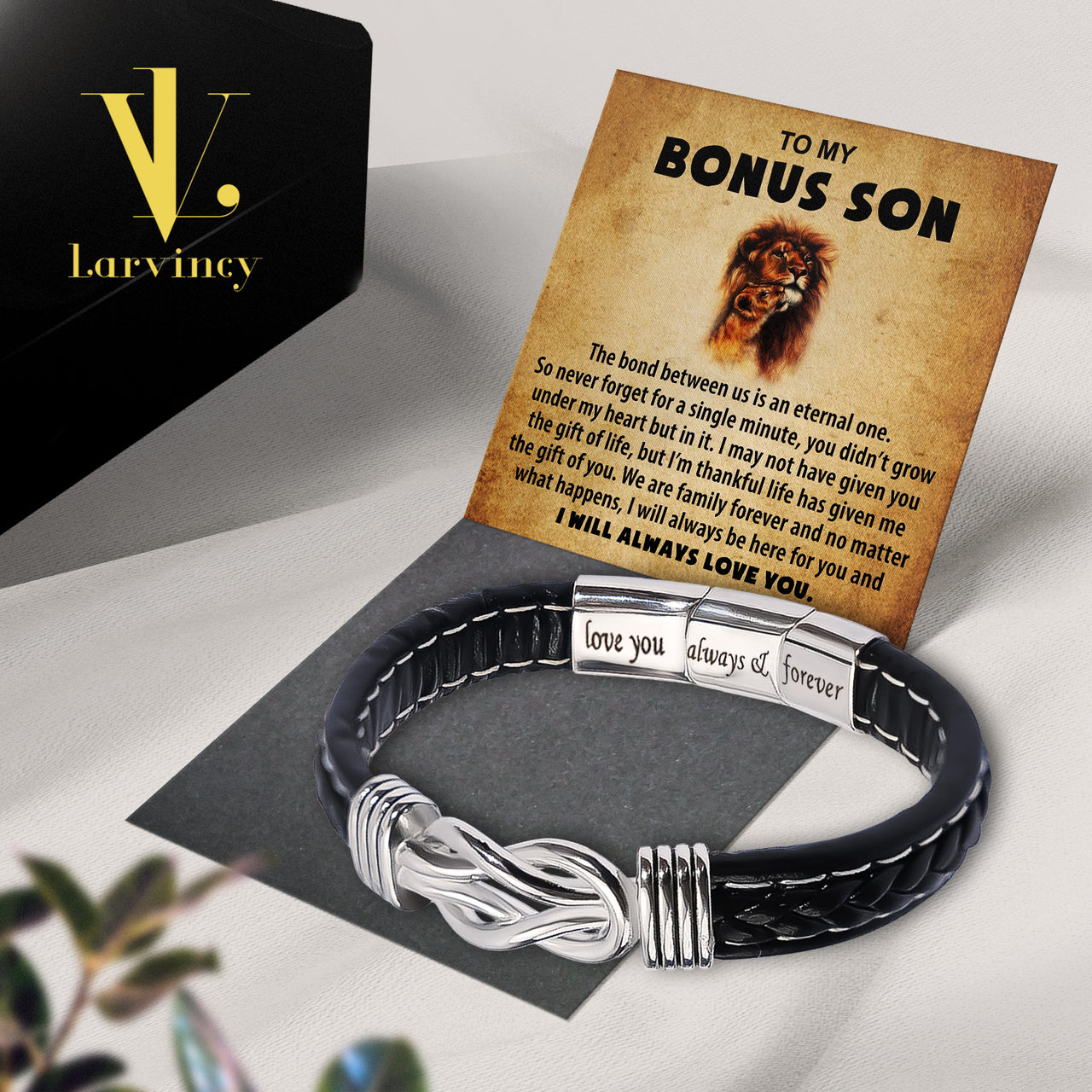 Bracelet Necklace Gifts For Bonus Son With Personalized Message Card Necklace