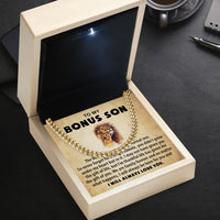 Thumbnail for Cuban Necklace Gifts For Bonus Son With Personalized Message Card Necklace