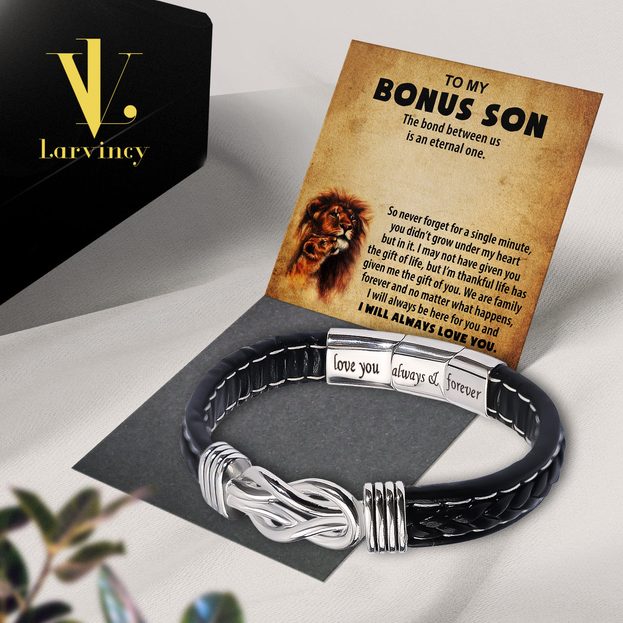 Bracelet Necklace Gifts For Bonus Son With Personalized Message Card Necklace