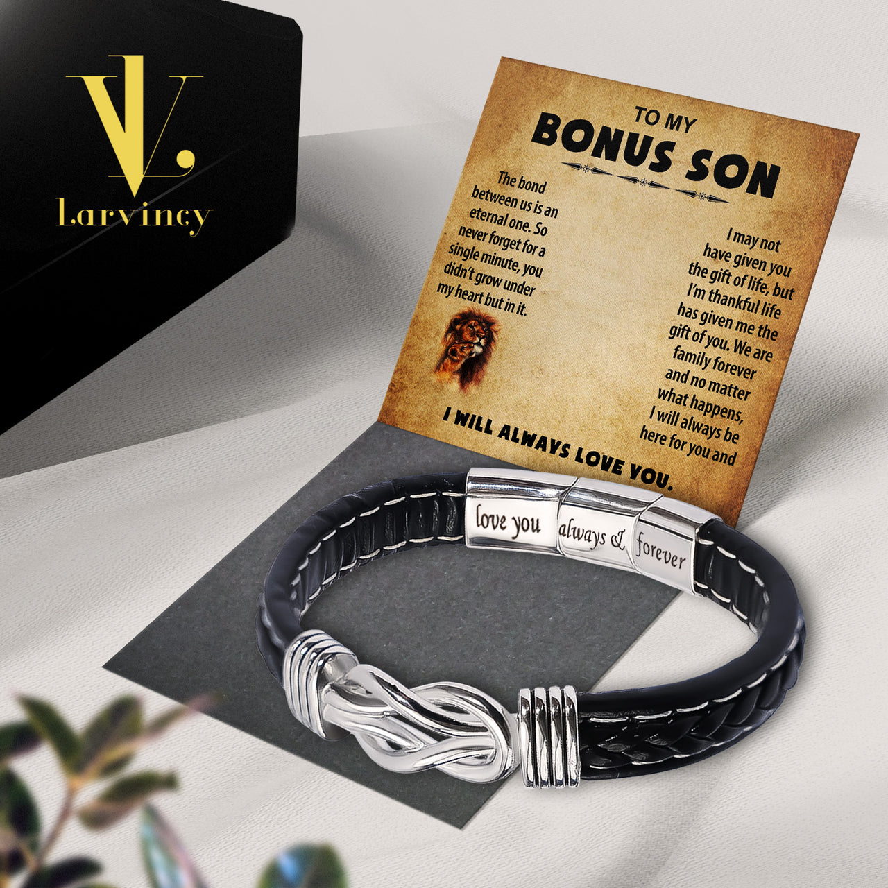 Bracelet Necklace Gifts For Bonus Son With Personalized Message Card Necklace