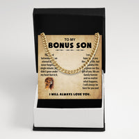 Thumbnail for Cuban Necklace Gifts For Bonus Son With Personalized Message Card Necklace