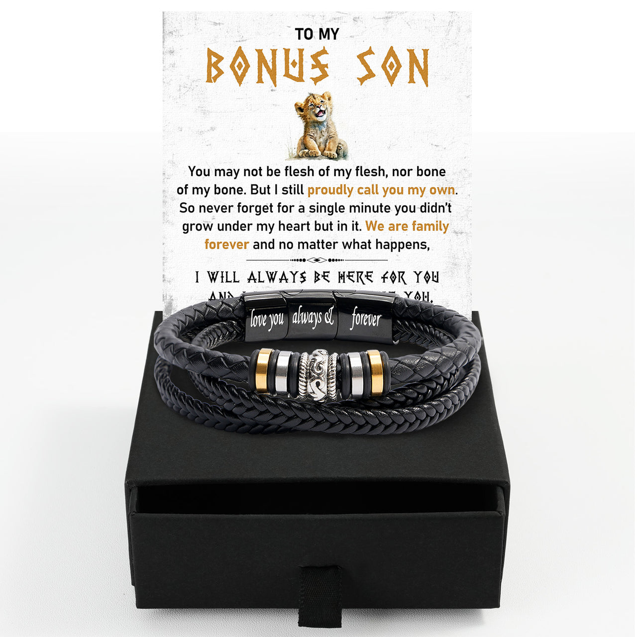 Bracelet Necklace Gifts For Bonus Son With Personalized Message Card Necklace