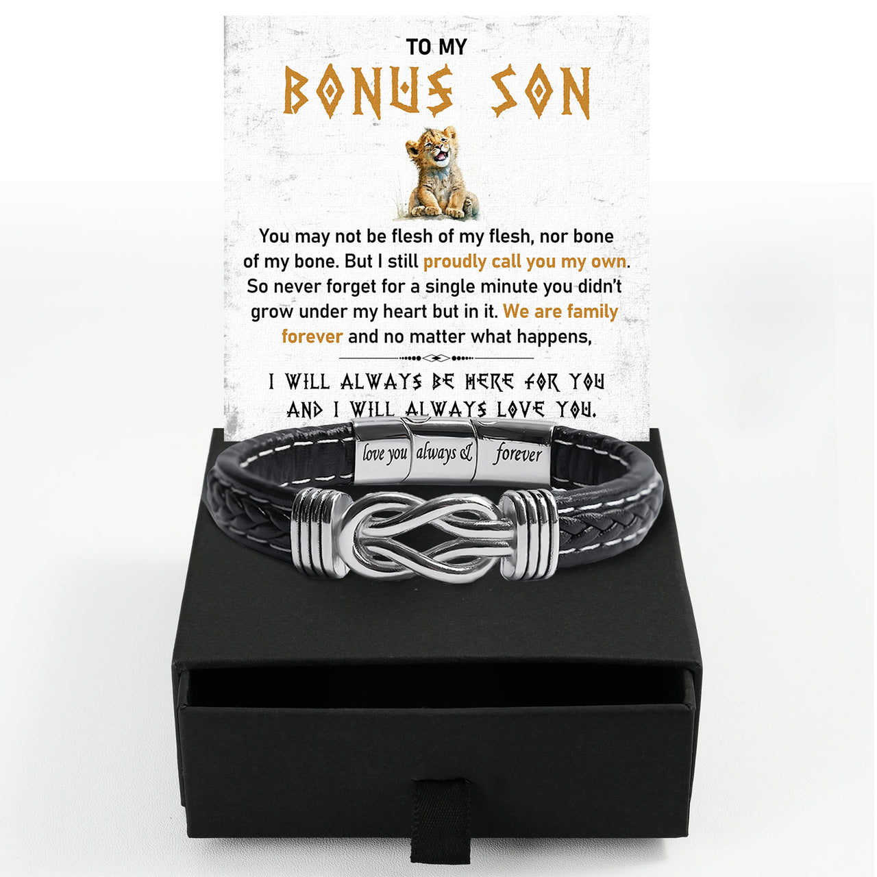 Bracelet Necklace Gifts For Bonus Son With Personalized Message Card Necklace