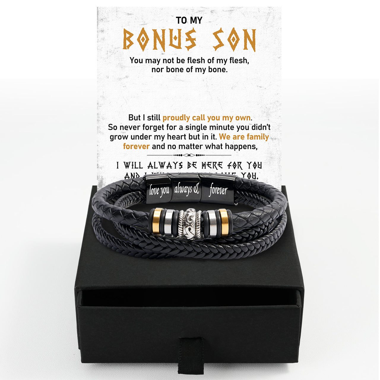 Bracelet Necklace Gifts For Bonus Son With Personalized Message Card Necklace