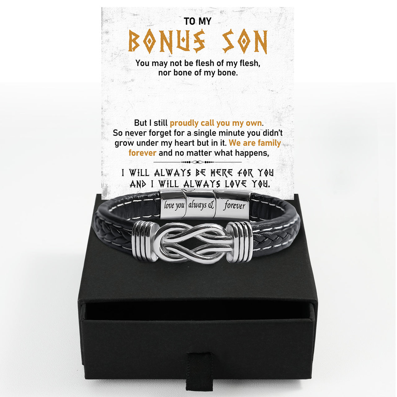 Bracelet Necklace Gifts For Bonus Son With Personalized Message Card Necklace