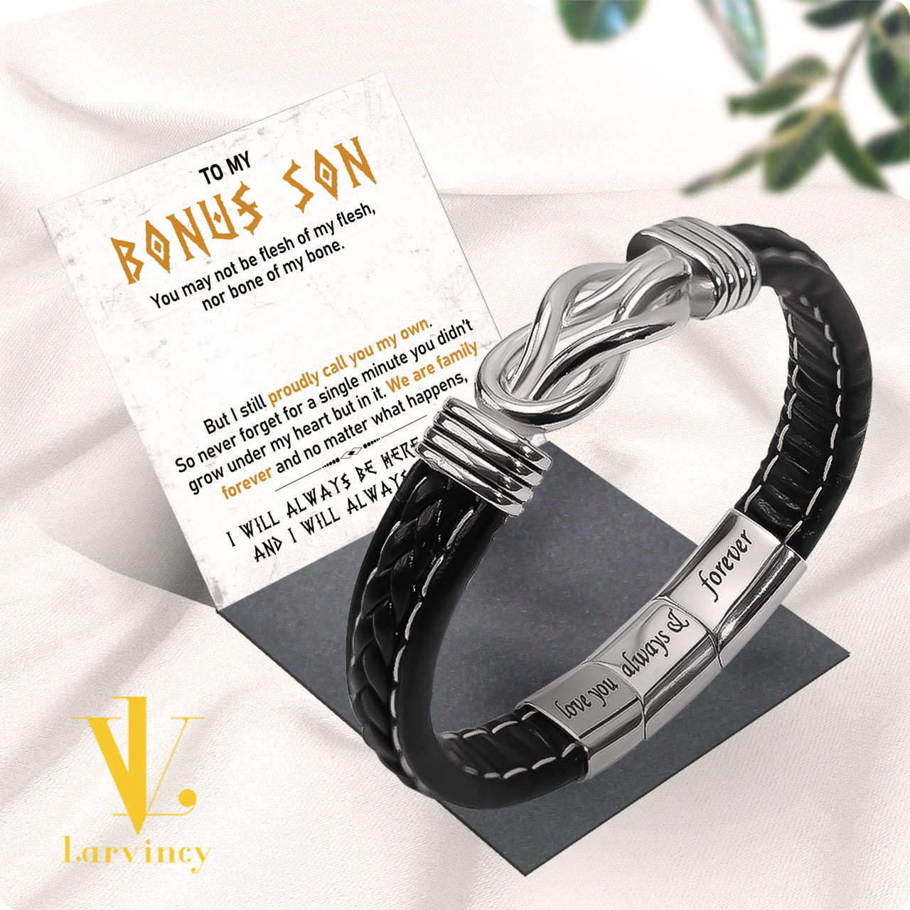 Bracelet Necklace Gifts For Bonus Son With Personalized Message Card Necklace