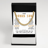 Thumbnail for Cuban Necklace Gifts For Bonus Son With Personalized Message Card Necklace