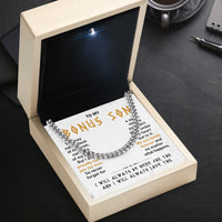 Thumbnail for Cuban Necklace Gifts For Bonus Son With Personalized Message Card Necklace