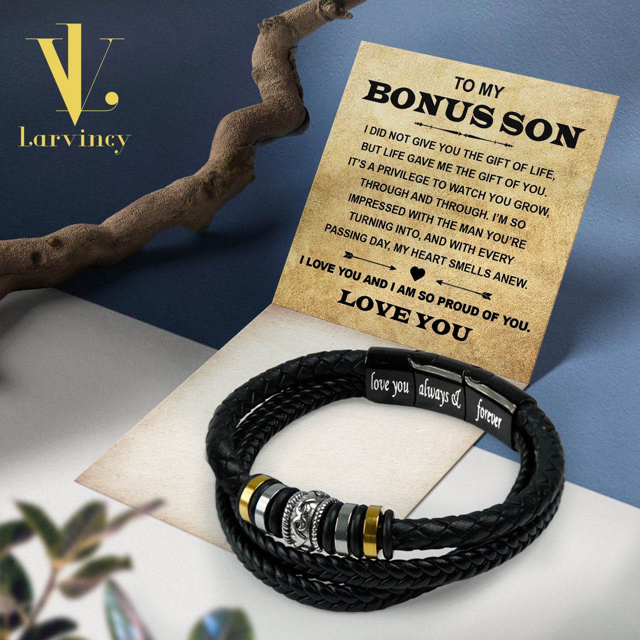 Bracelet Necklace Gifts For Bonus Son With Personalized Message Card Necklace